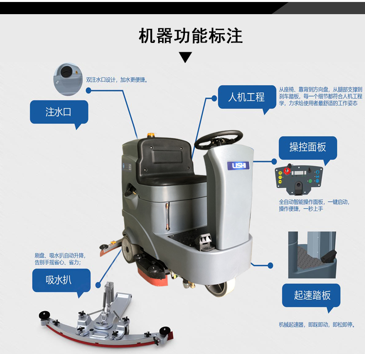 鋰電池駕駛式洗地機,工業(yè)洗地機(圖10)