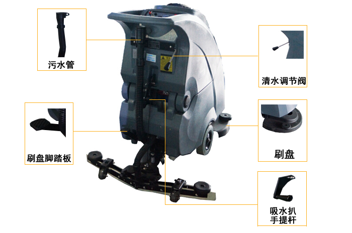 科能手推式洗地機,超市用洗地機(圖4)